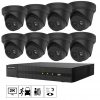 Hikvision Netcam Turret 4MP megapixel Acusense svart black kamera pakke 8 kam