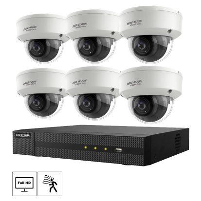 Netcam Hikvision Analog dome 2MP FULL HD megapixel kamera pakke 6stk