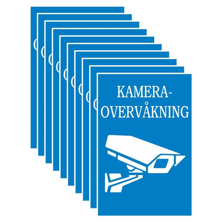 10 stk kameramerke vinyl A7 blått 10x7cm