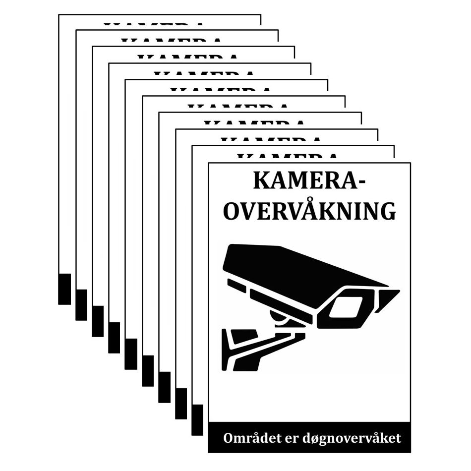 10 stk kameramerke vinyl hvite 10x7 cm