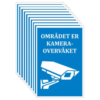 10 stk kameramerke vinyl blå10x7 cm UV for utendørs