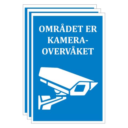 3 stk kameramerke vinyl blå10x7 cm UV for utendørs