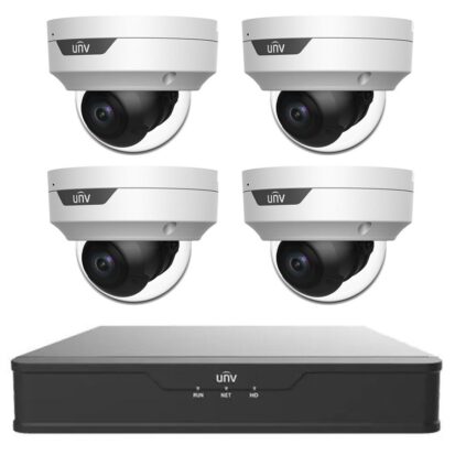 Uniview kamerasystem med 4 x 4MP AI Owlview Colorhunter-kameraer